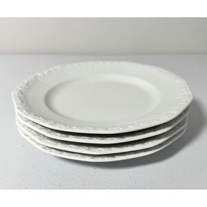 Vintage Rosenthal Maria White Faceted Dinner Plates Set of 4 Germany MCM